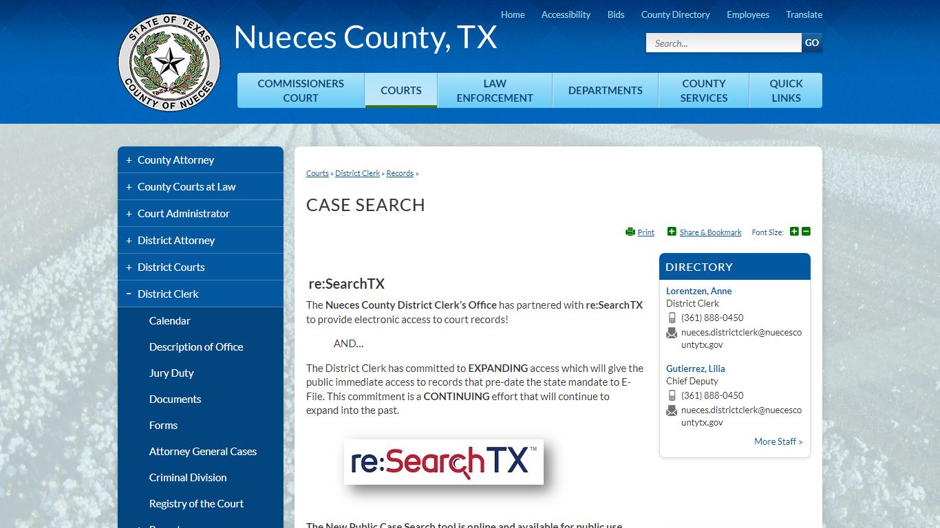 Case Search | Nueces County, TX